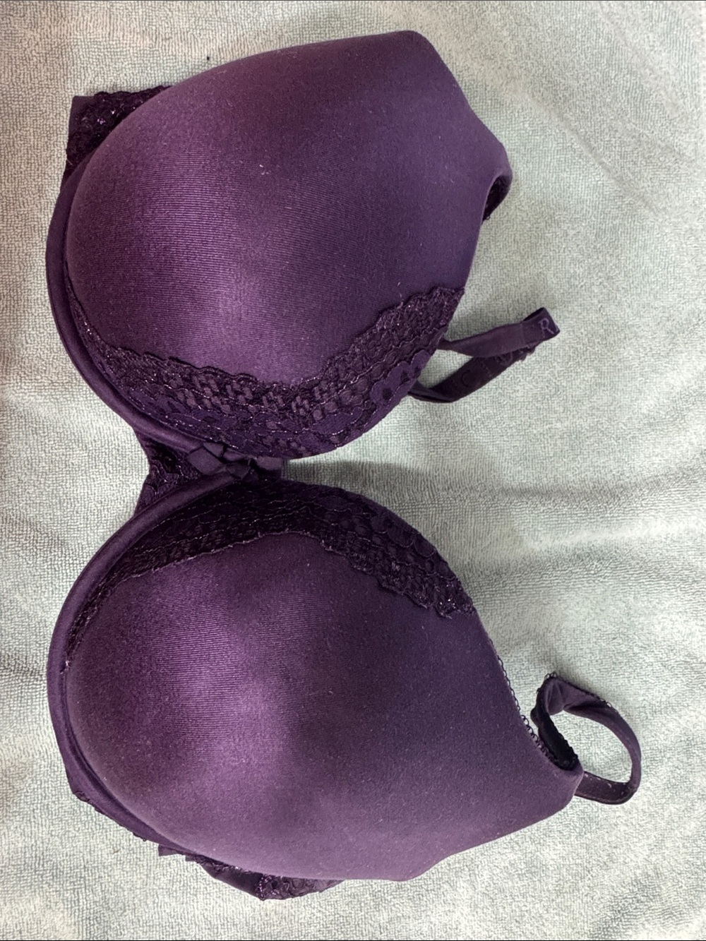 Victoria's Secret Plunge Lace-Trim Bra - Deep Plum